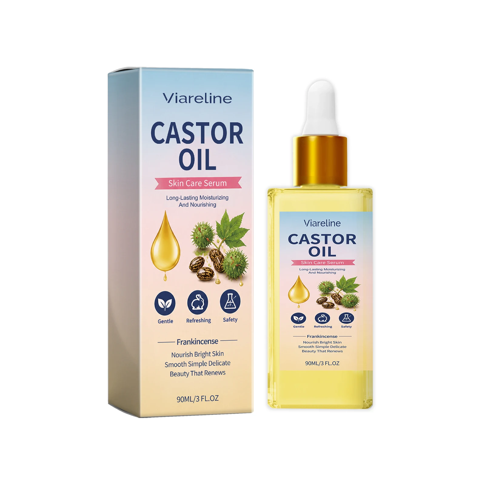 Castor Oil Emollient Serum, Soft Skin Care Dry Skin Moisturizing Facial Serum
