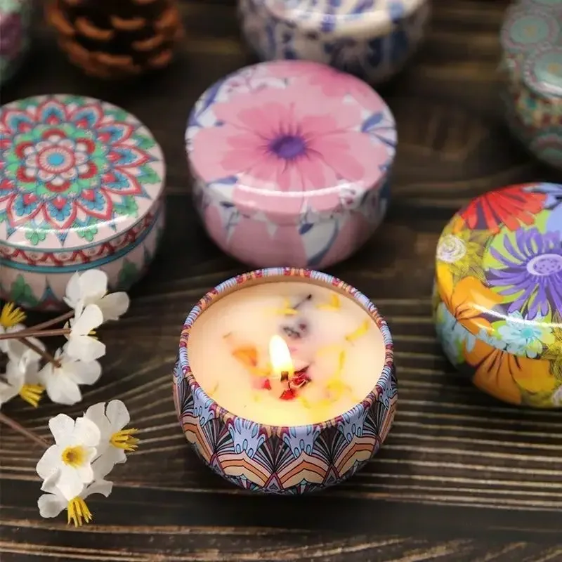 Ethnic Dried Flower Aromatherapy Candle Home Living Room Sleep Aid Bedroom Aromatherapy Candle Gift Box Wedding Companion Gift