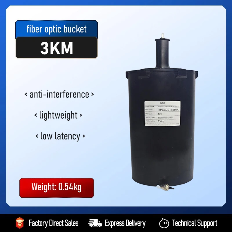 Sistema de relé de vídeo de fibra óptica fpv, 3km, anti-interferência, latência zero, imagem com fio, módulo de transmissão de dados para drones rc