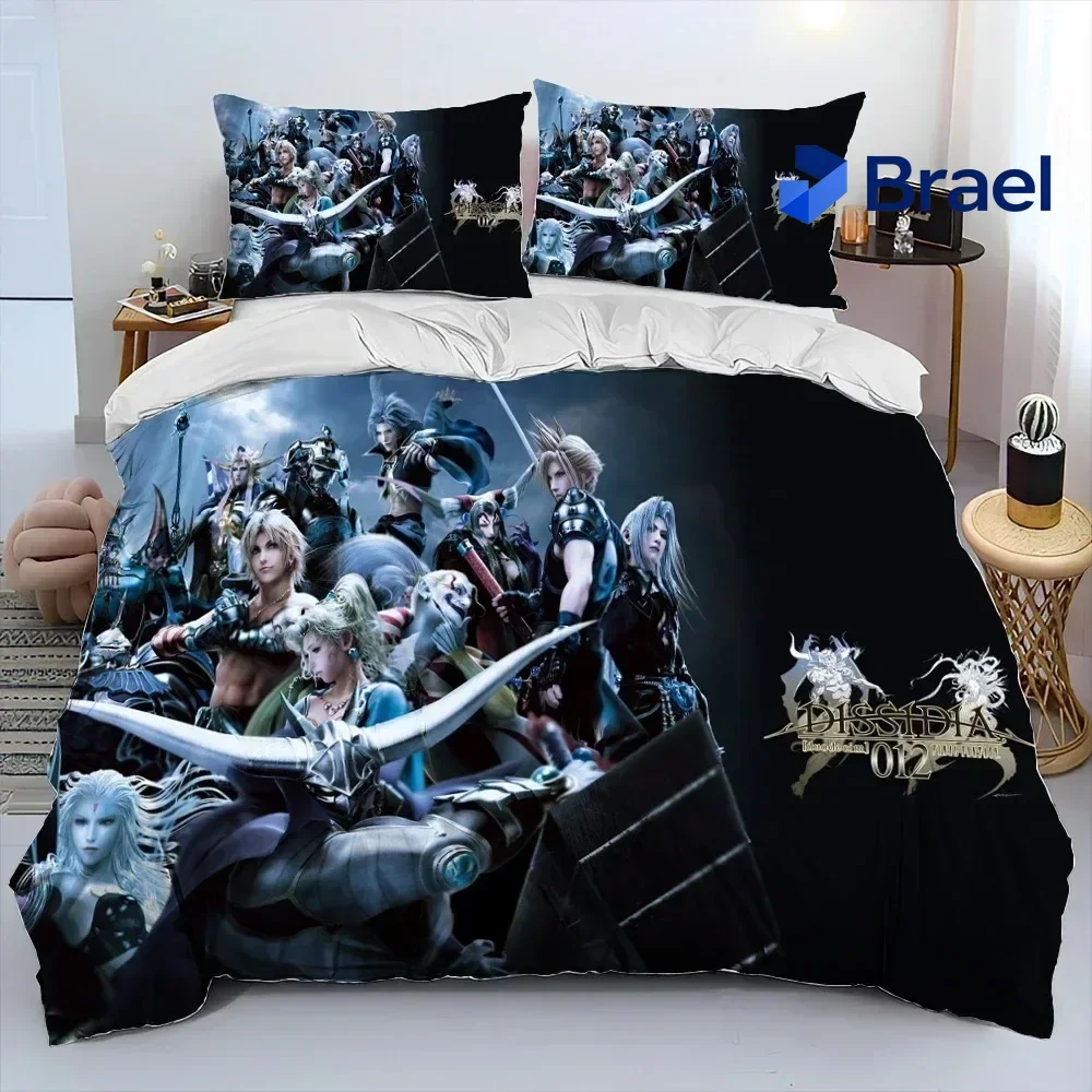 Exquisite Final Fantasy Series Games Cartoon Comforter Bedding Set,Duvet Cover Bed Set Quilt Cover Pillowcase,king Queen Size Be
