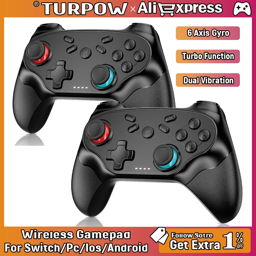 Turbo Game Joystick For Switch Controller Wireless Blue-tooth Gamepads For Nintendo Switch/Pro/OLED/PC Console Controller