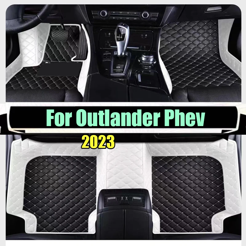 Car Floor Mat For Mitsubishi Outlander Phev 2023 Carpet Diamond Waterproof Leather Diamond Carpet Woman Interior Auto Accessory