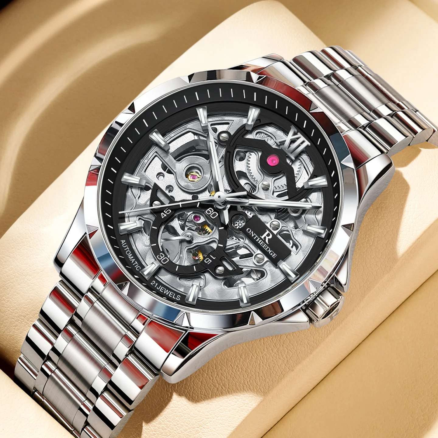 

Новые мужские механические наручные часы с полым скелетом, модные деловые часы, мужские повседневные спортивные водонепроницаемые автоматические часы для мужчин