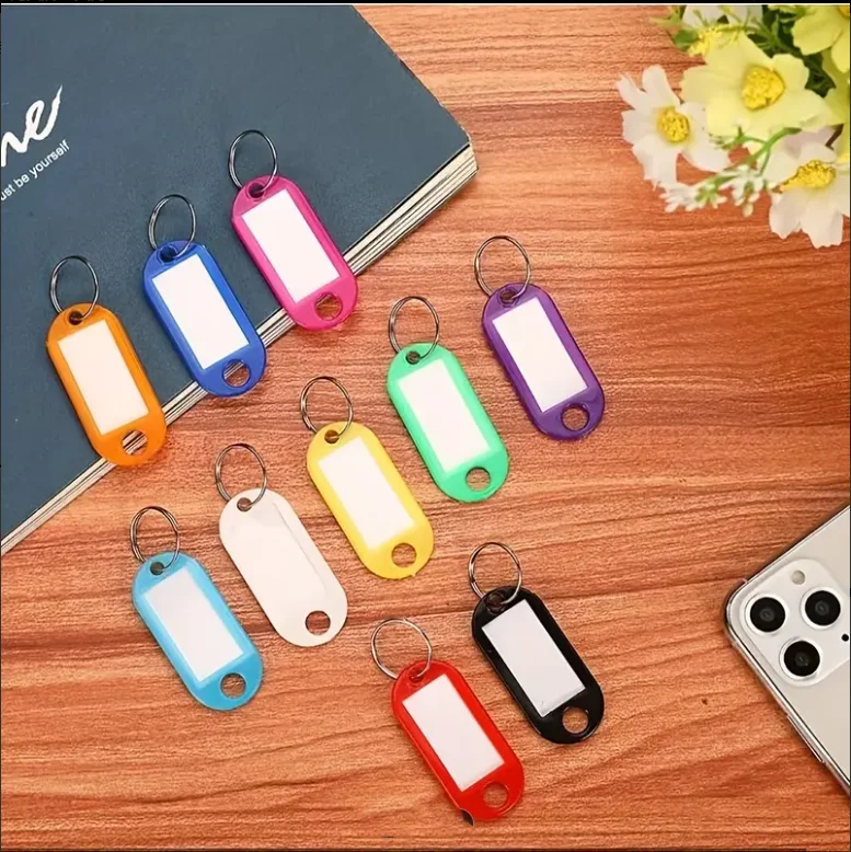 10/50 قطعة من علامات المفاتيح البلاستيكية مع حلقات المفاتيح |   10 ألوان من علامات المفاتيح PP |   علامات ملصقات ملكية تأجير الفنادق |   تحديد الهوية ضد الماء