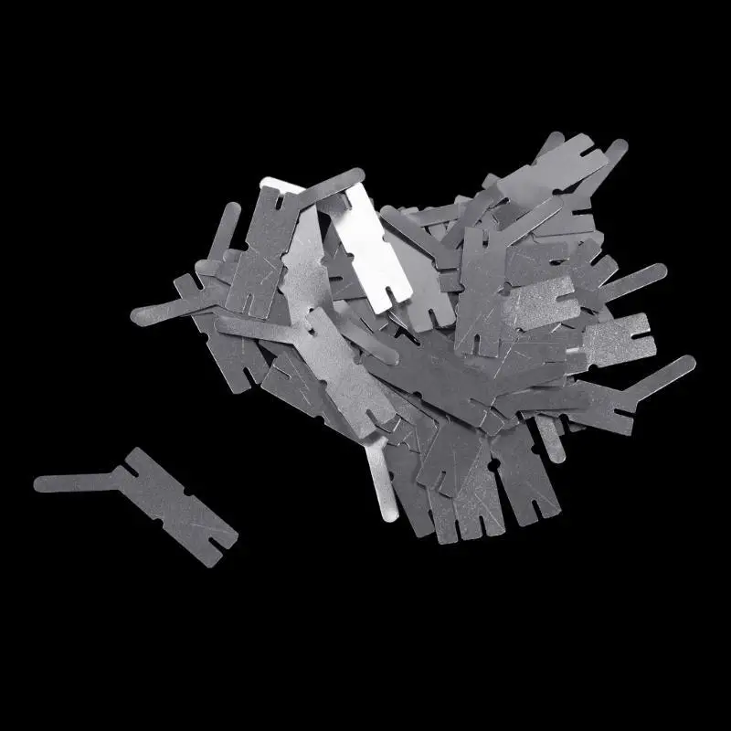 

652F 100 Pieces H-shaped Nickel Battery Connector Battery Nickel Plated Steel Sheet