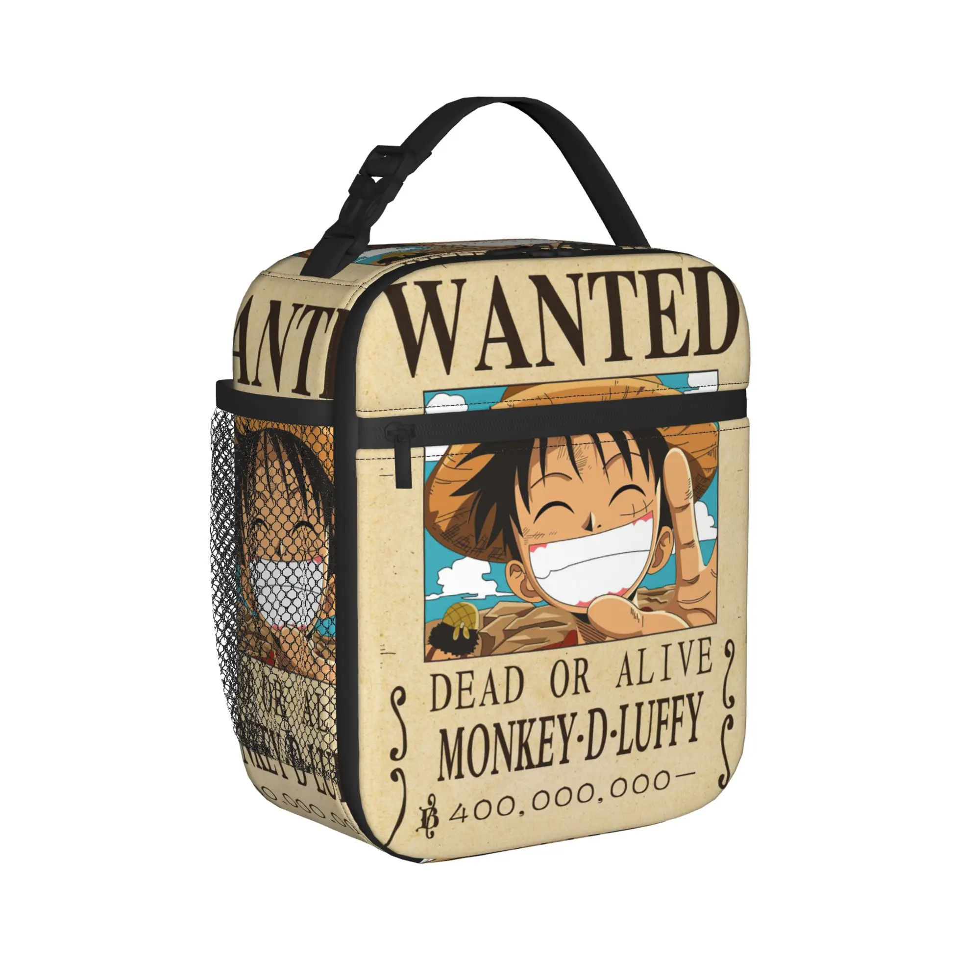Ones Pieces Anime Wanted Posters Thermal Insulated Lunch Bags for Travel Luffys Reusable Food Bag Thermal Cooler Food Box