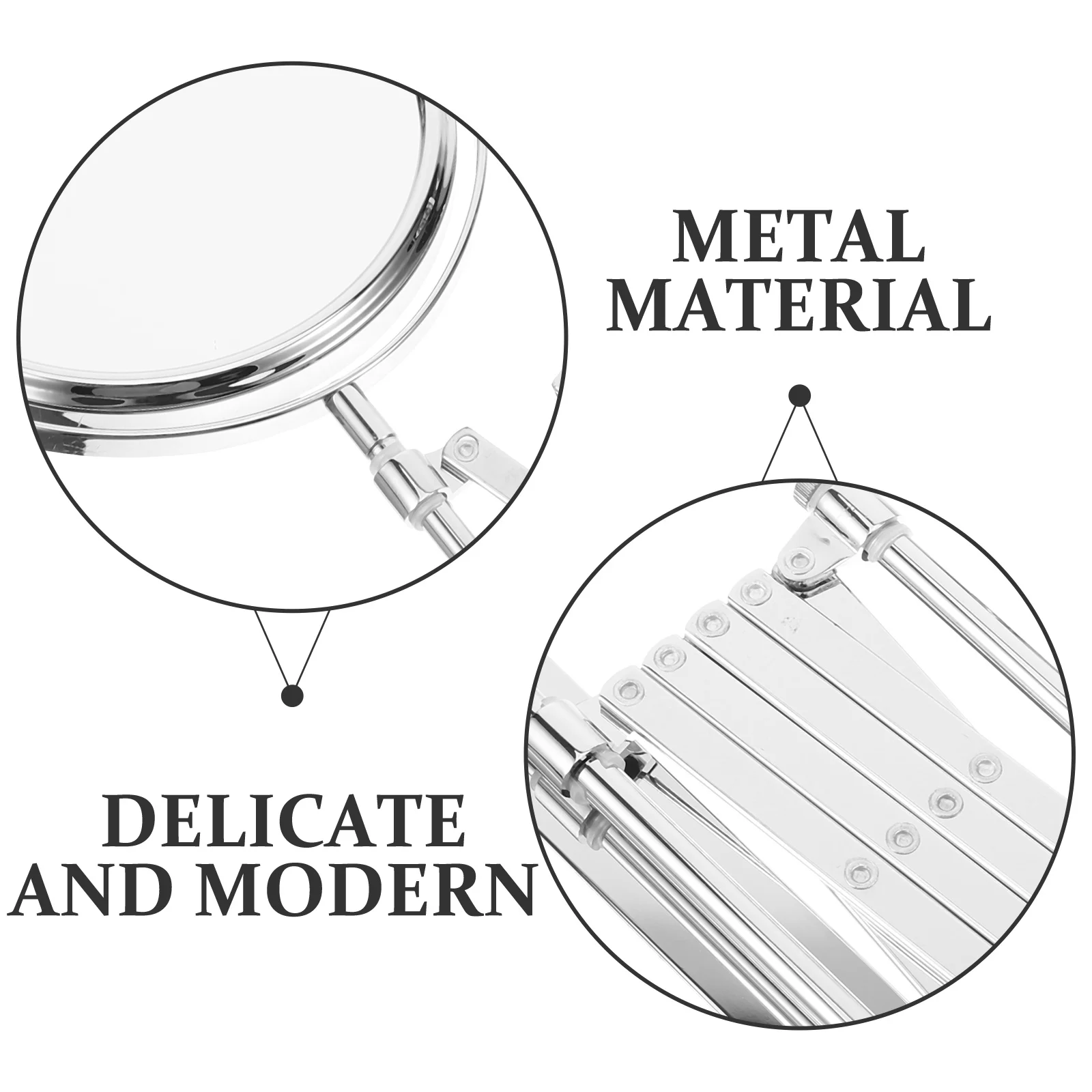 

6 Inch 3X Magnifying Vanity Mirror Extendable Round Wall Mirror with 360 Degree Turn for Bathroom Makeup and Grooming