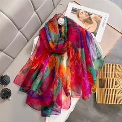 New Design Brand Scarf Fashion Small Broken Floral Bubble Chiffon Shawl Spring Autumn Wrap Hijabs Lady Pashmina Foulards Bandana