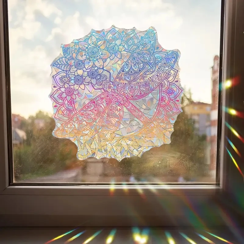 

Colorful Dragonfly Glass Sticker Wall Toilet Decal Removable, Waterproof Vinyl Car Sticker for Bathroom Decor