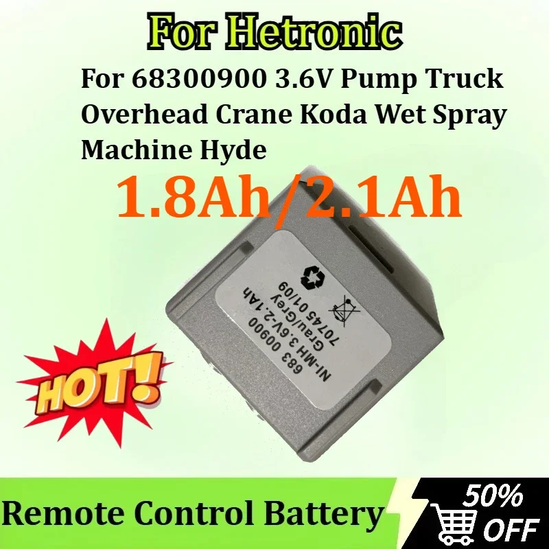SWZY 3.6V Battery for Hetronic 68300900 Pump Truck Overhead Crane Koda Wet Spray Machine Hyde High Quality Remote Control Batter
