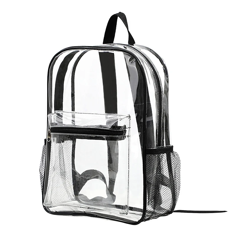 Transparent Backpack Small Simple Zipper Bag Summer All-Match Fashion Clear PVC Handbags Purses Phone Bag