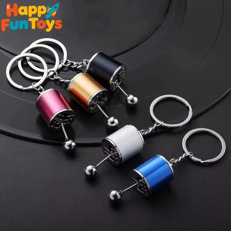 Metal Keyring Creative Car Shifter Keychain Six Speed Manual Transmission Shift Gearbox Gear Fidget Toys Relieve Stress Anxiety