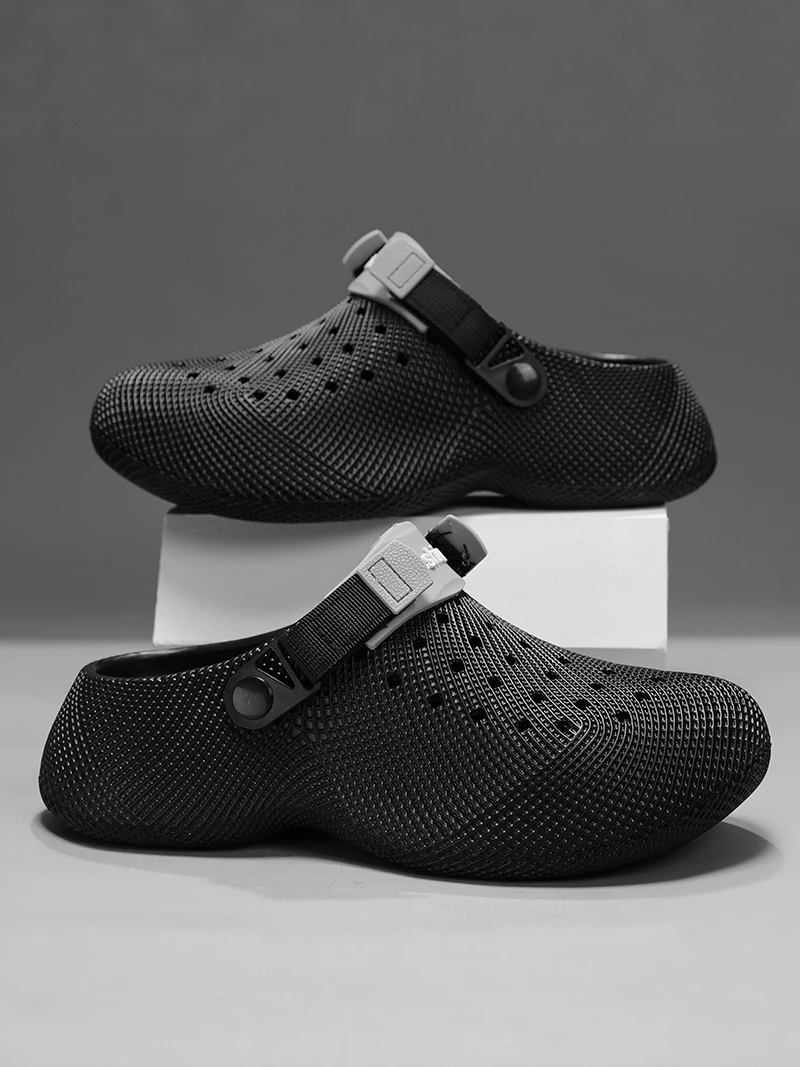 

Casual 3D Printed Head Covered Sandals Breathable Slip-On Slippers for Men Summer Outdoor Driving Dual-Purpose Beach Thong Sl...