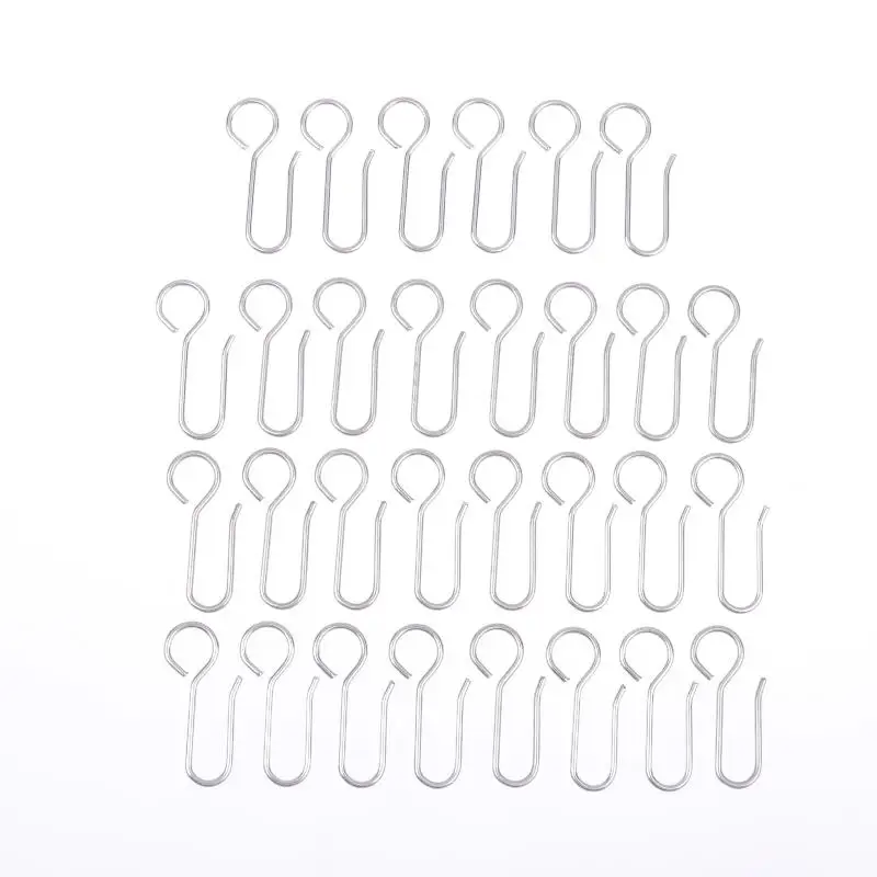 /KQM/30Pcs Handy Curtain Accessories Metal Curtain Track Install Hooks S Shaped Metal Ceiling Shower Curtain Decoration Hooks