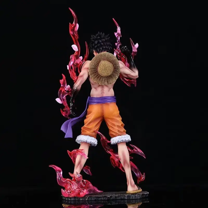 One Piece 24 cm Ruffy volle Form zweiter Klasse Flow Sakura Ruffy bewaffnete Farbe Anime handgemachte Großhandel Modell Ornament