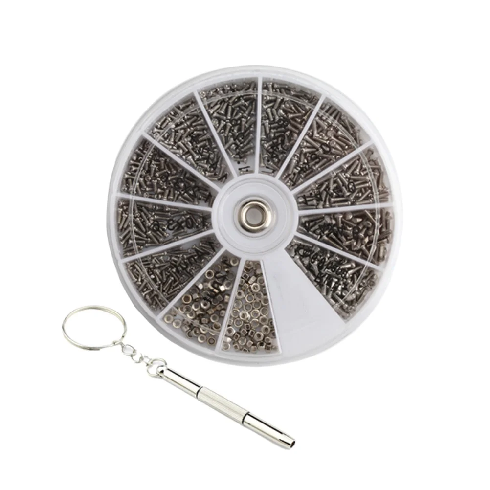 1000pcs Eyeglasses Repair Tool Screwdriver Set For Frameless Sunglasses Watch Home Fixing Replacement Screws Eyeglasses