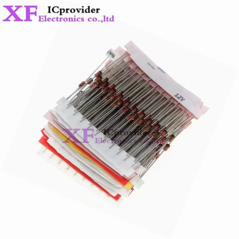 140pcs 1W Zener Diode Kit DO-41 3.3V-24V 14Values Each 10pcs DIY Sample Set New