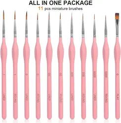 Memória 11 Pcs Pincéis Conjunto para Aquarela Óleo Acrílico Guache Miniatura Nail Artists Detalhe Fine Tools Desenho Art Supplies