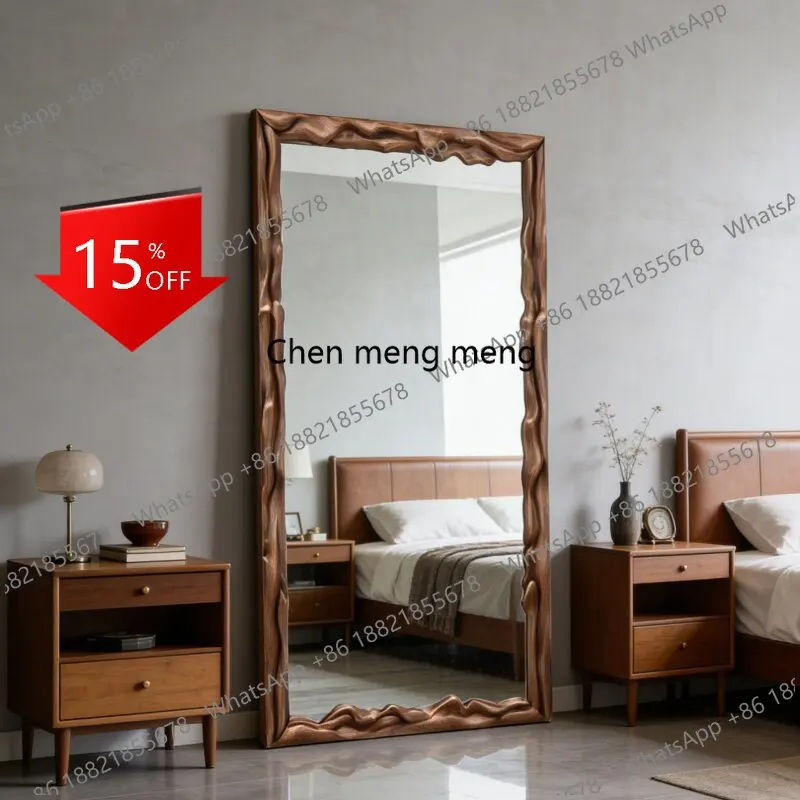 R134 Chinese light luxury retro home rectangular fitting mirror bedroom living room American floor-to-ceiling full-length mirror