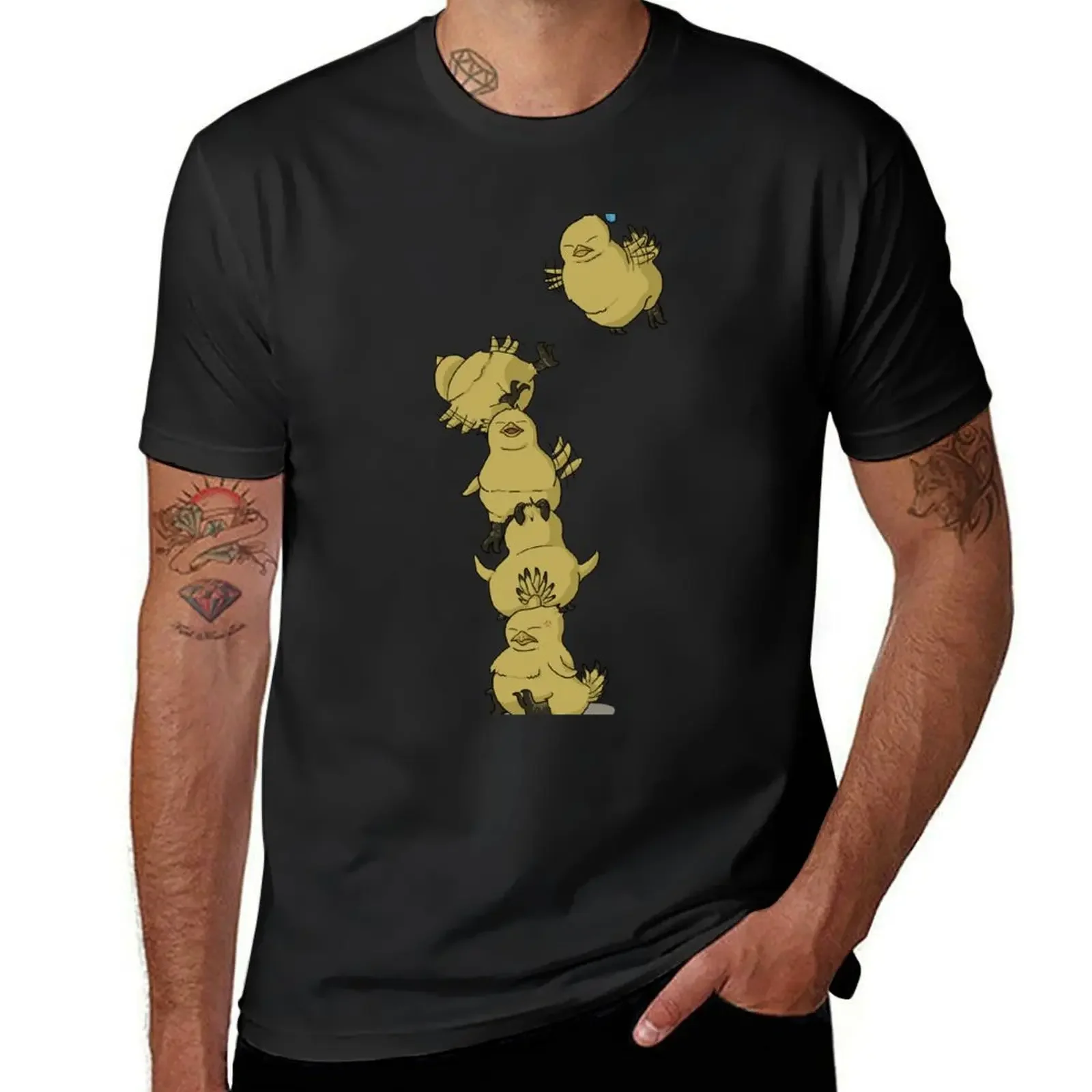 

Fat chocobo tower T-Shirt customizeds summer clothes blue archive mens graphic t-shirts anime