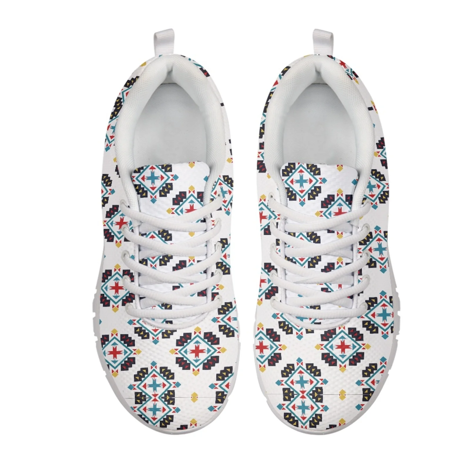 Coloranimal Geometric Diamond Print 2026 New Soft Walking Shoes for Women Mesh EVA Sole  Athletic Sneaker Running Shoes