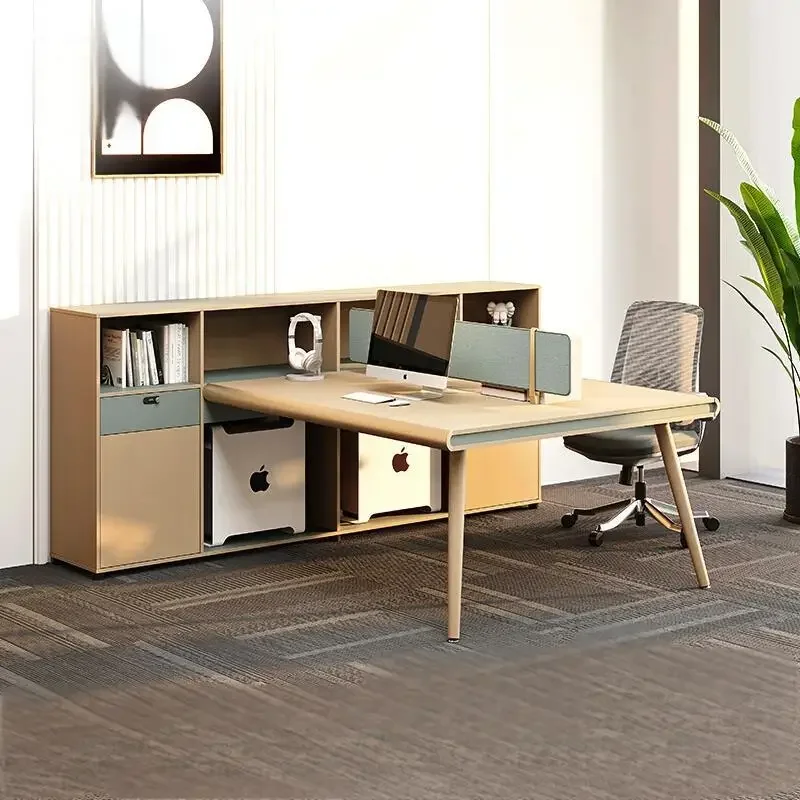 

Новое поступление, современный дизайн, офисный стол, стул, комбинированный финансовый рабочий стол с экраном, держатель для карт сотрудника на четыре человека, двойной