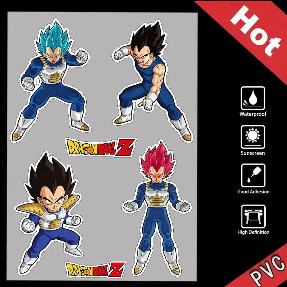 

DRAGON BALL Vegeta Goku Long Lasting Waterproof Reflective Sticker Scratch Conceal Fit Motorcycle Car Helmet Fridge Decals