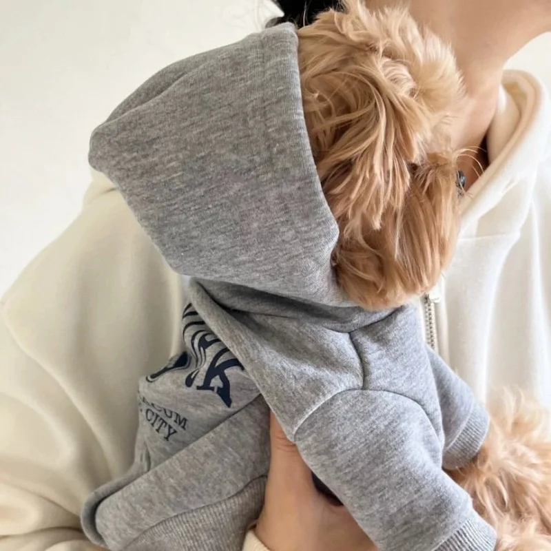 Luxury Dog Hoodies Warm Soft Dog Clothes Cute Pet Vest Letter Print Puppy Sweatshirts Autumn Cat Pullover Pet Top Poodle Outfits