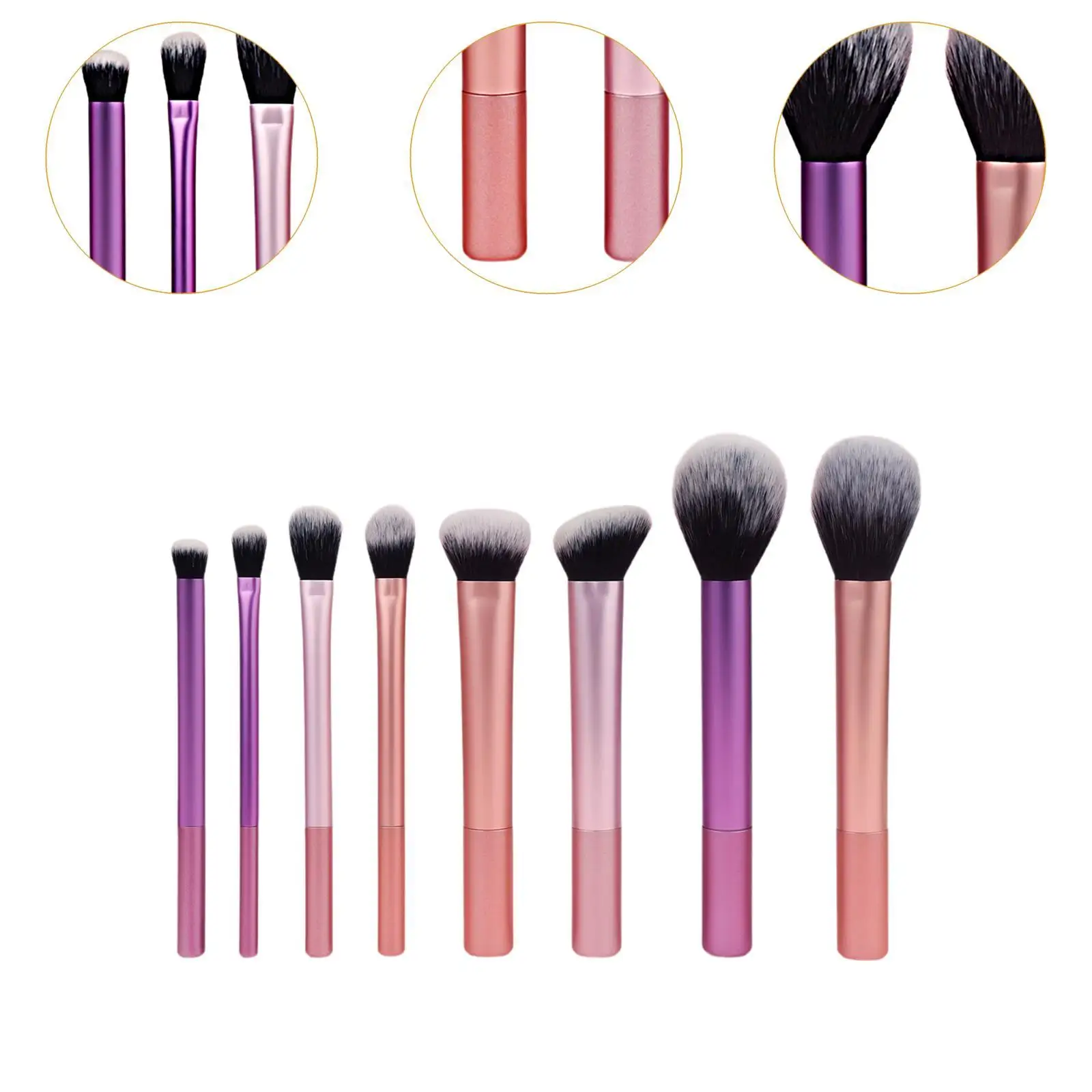 8x Cosmetic Brush Highlight Brush Wenkbrauwborstel Make-upborstelset