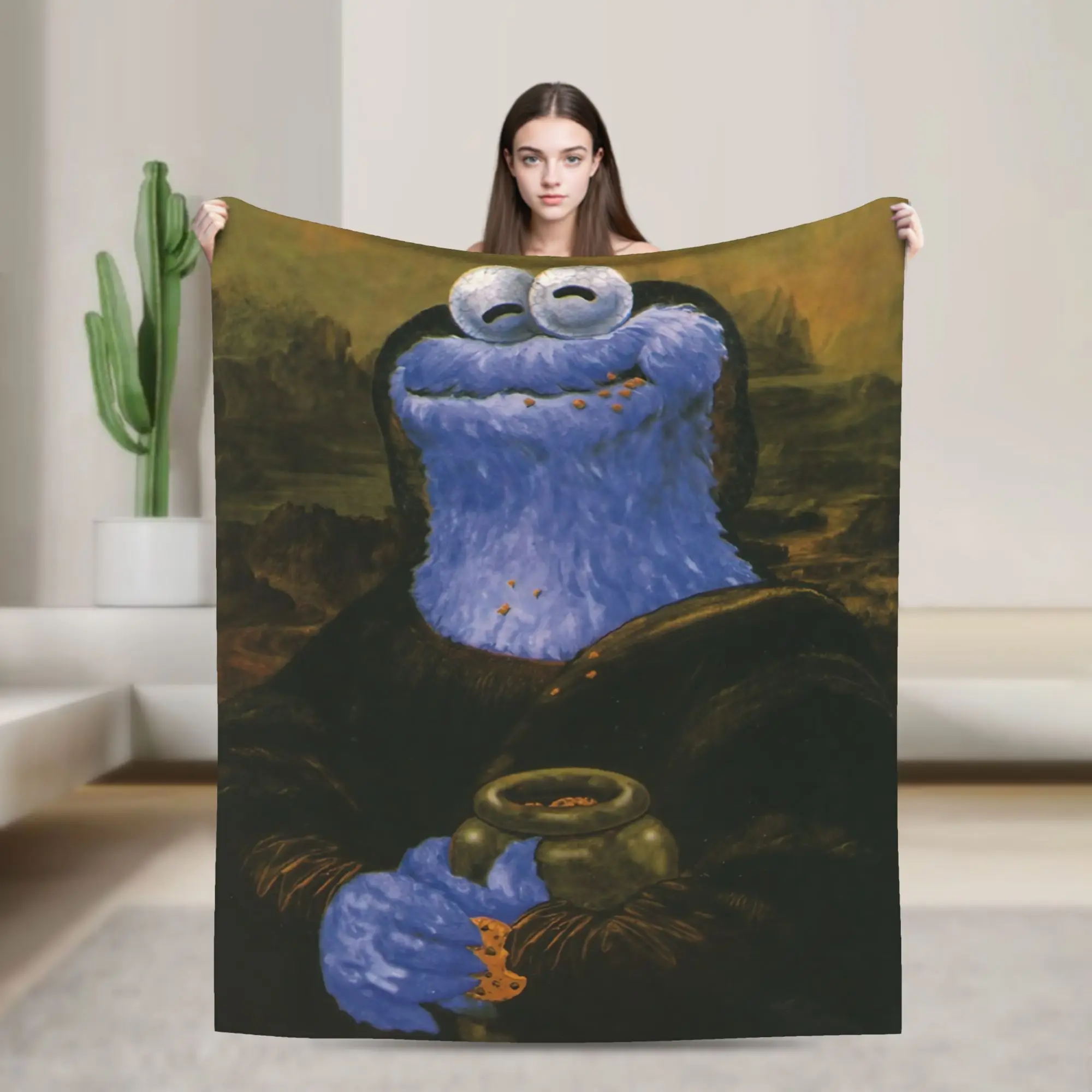 Cookie Monsters Cartoon  Blanket Fleece Decoration Sesame Street SesameStreet Soft Throw Blanket for Sofa Car Plush Thin Quilt