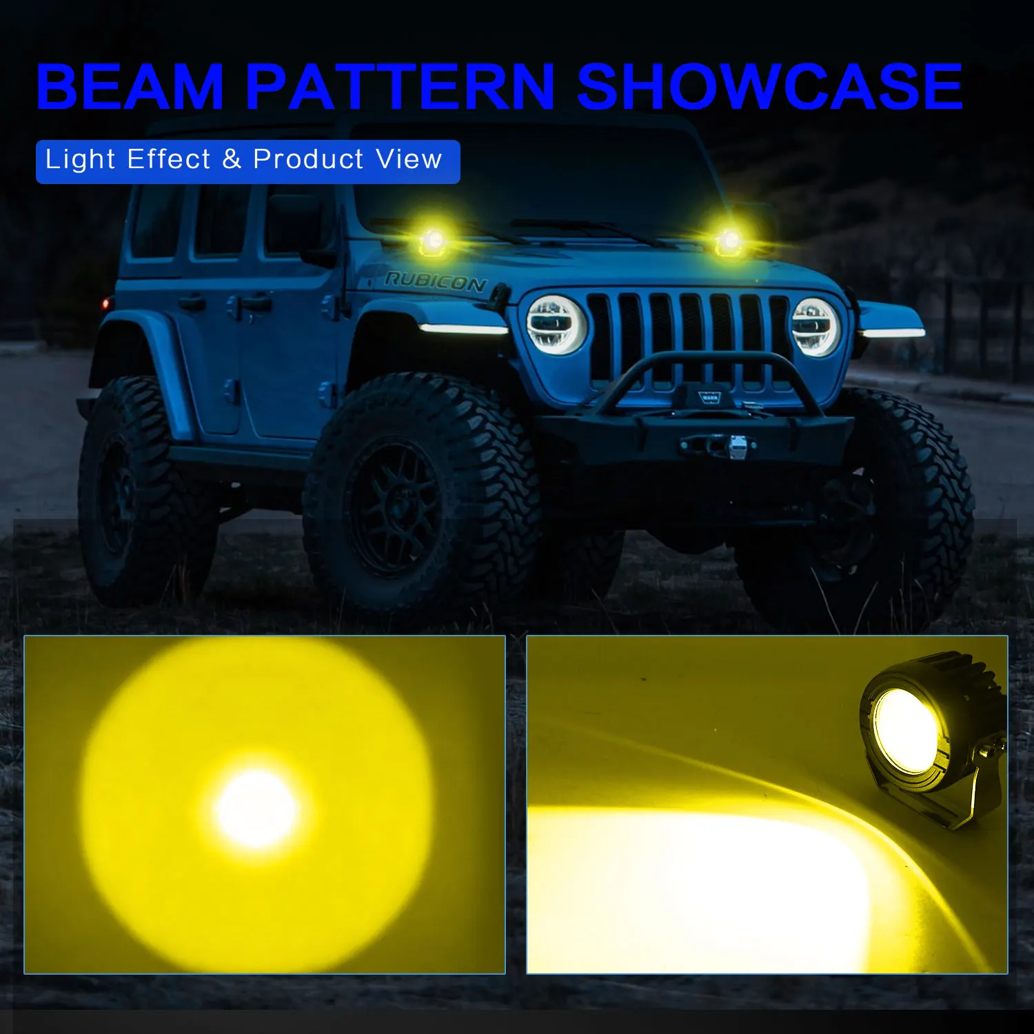 HYNBYZJ 3Inch LED Pods Light 280W 12800LM Spot Flood Combo Beam Car Work Light for Trucks Offroad SUV UTV ATV Boat