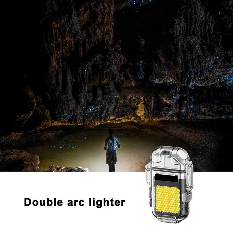 ArcLighter Type C USBLighter Waterproof Dual Arc USB Rechargeable Igniter Outdoor Camping Cigarette Lighters Mini COB Lighting