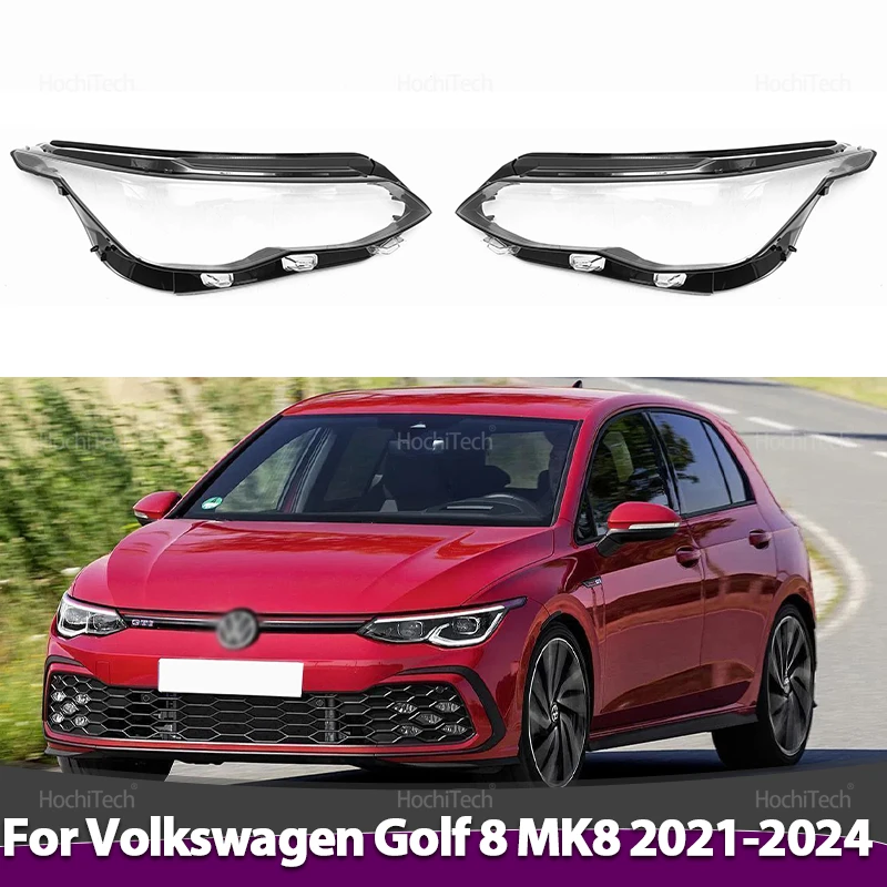 Für Volkswagen VW Golf 8 MK8 CD1 R-Line GTI 2021-2024 Scheinwerferlinsen-Glasabdeckungen Lampenschirm Autoscheinwerfer-Abdeckung