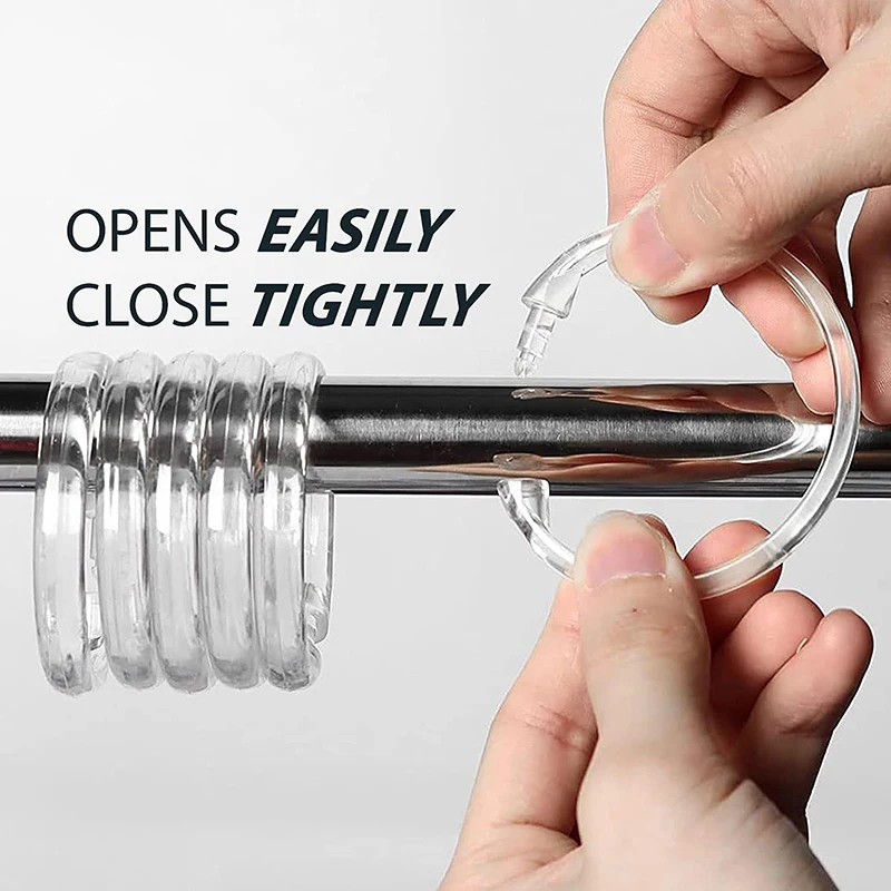 12 pezzi anelli per tende aperti anelli per tende anelli rotondi clip per tende da doccia per tende e aste per tende