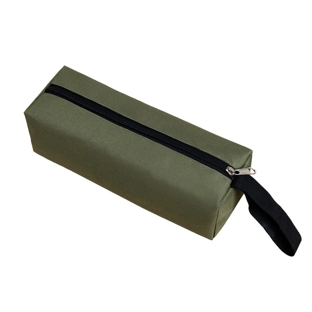 2pcs Oxford Cloth Tool Pouch Bag Multi-Purpose Deep Green / Black Zipper Tool Pouch Thickening Zipper Closure Canvas Tool Bag