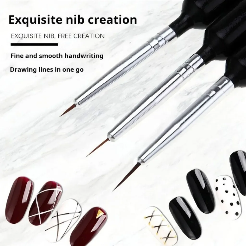 3pcs Fine Detail Brush Nail Brush for Gunpla Military Gunpla Model Painting Pen Professional Painting Lining Ultra-fine Pen