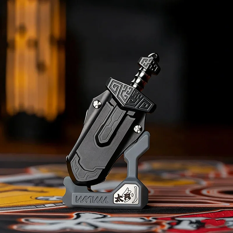 メカニカルソードプッシュスライダー EDC フィジェットトイ 亜鉛合金 クールなフィジェットスライダー 大人のストレスを軽減する 磁気要素ペンダントギフト