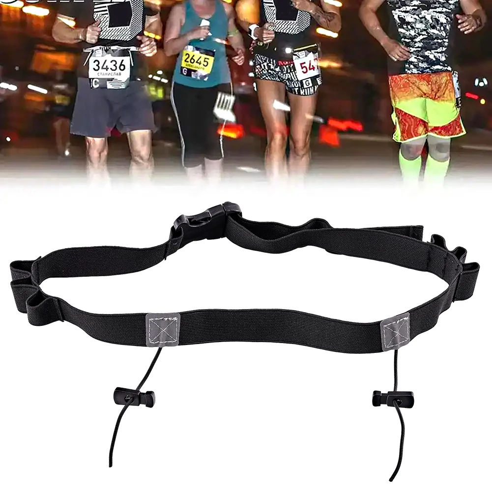 Marathon Race Number Belt Adjustable Outdoor Running Waist Belt Running Bib Belt for Running Cycling Triathlon Marathon