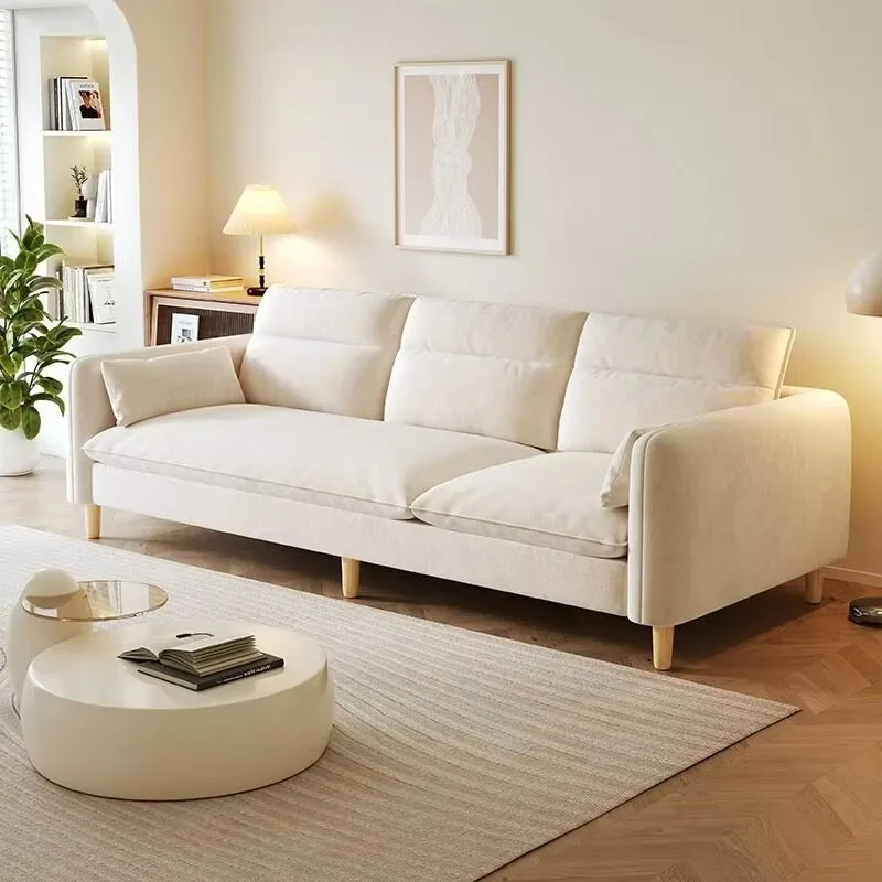 Modern Minimalist Nordic Wood Sofa Two Seat Removable Washable Living Room Suitable Small Apartments Rental Properties Homestays
