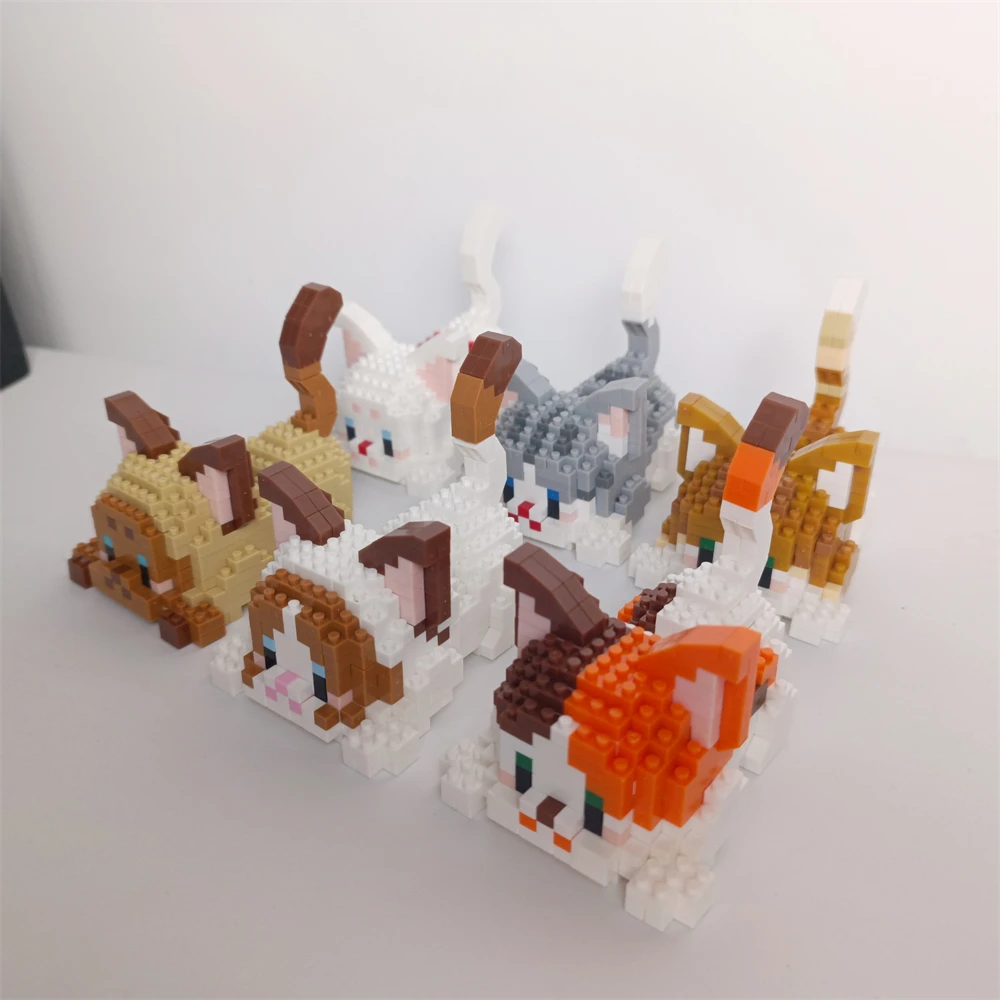 Niedliche Mini-Katzen-Mikro-Bausteine – Zwei Montagemethoden, Endloser Spaß, Neujahrsgeschenk für Mädchen, Einfache Puzzle-Dekoration – Detail 15