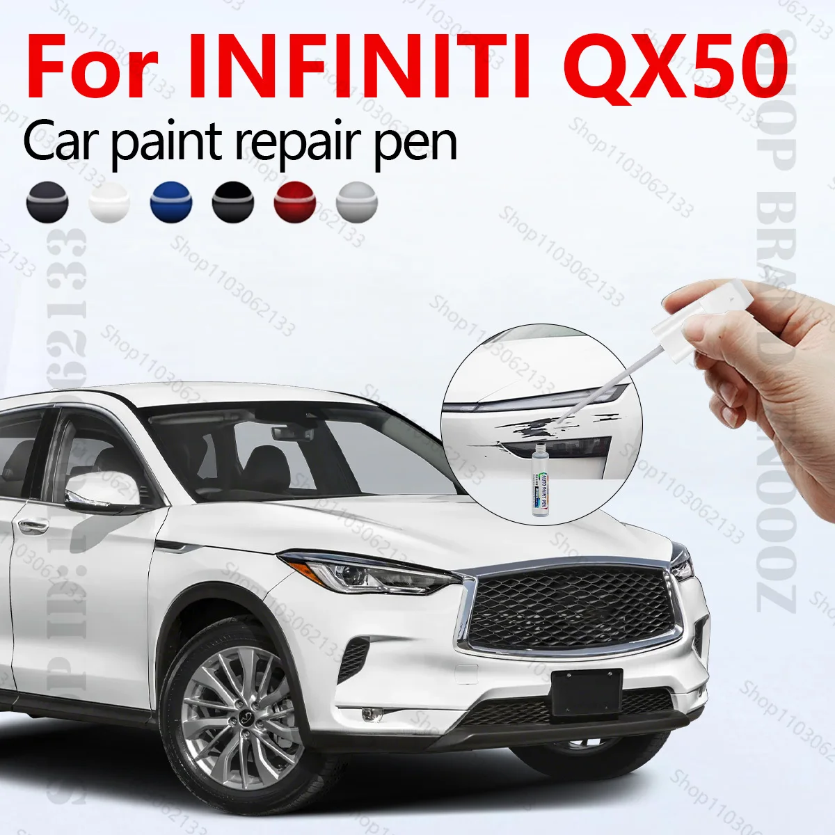 قلم إصلاح طلاء السيارات لـ 2013-2025 إنفينيتي QX50 ملحقات إصلاح خدوش الطلاء الأبيض QM1 QBE رمادي KBZ أزرق BW5 أحمر NBA