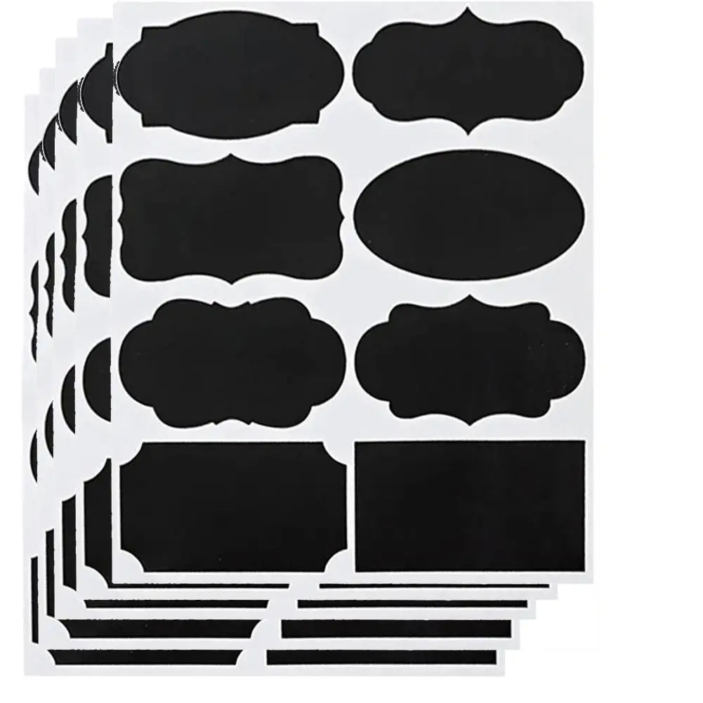 5 Sheets Removable Jam Jar Stickers Blackboard Sticker Craft Kitchen Labels Chalkboard Label Stickers Black Wall Spice Sticker