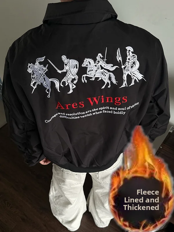 

Мужская куртка Sli на подкладке Thiened Jaet, осень-зима, Новое поступление, ветрозащитная молодежная повседневная модная верхняя одежда с вышивкой