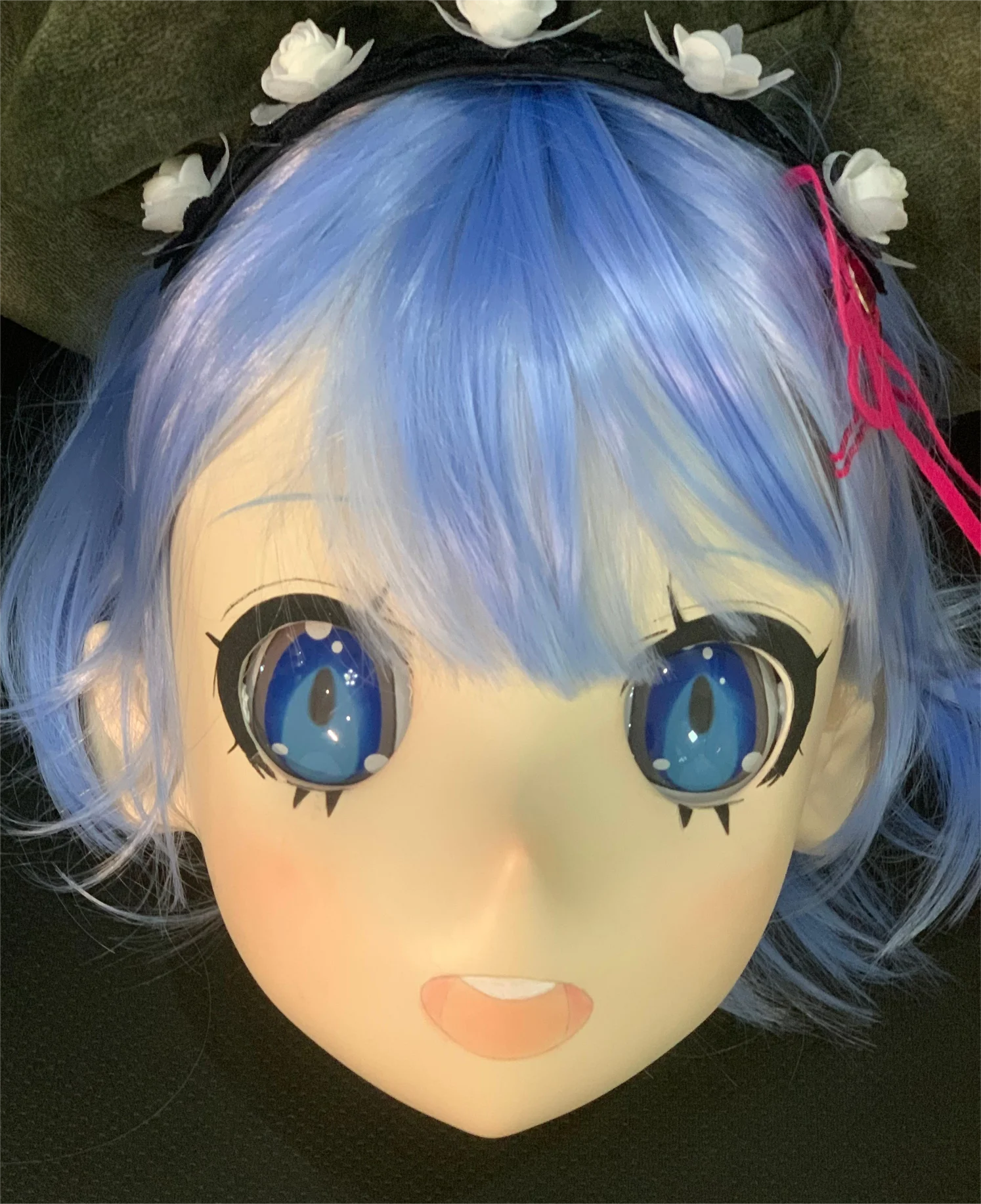 

(Ly01)Customize Character Resin Half Head Japanese Animego Cosplay Crossdressing Doll Anime Kigurumi Mask With Eyes And Wig