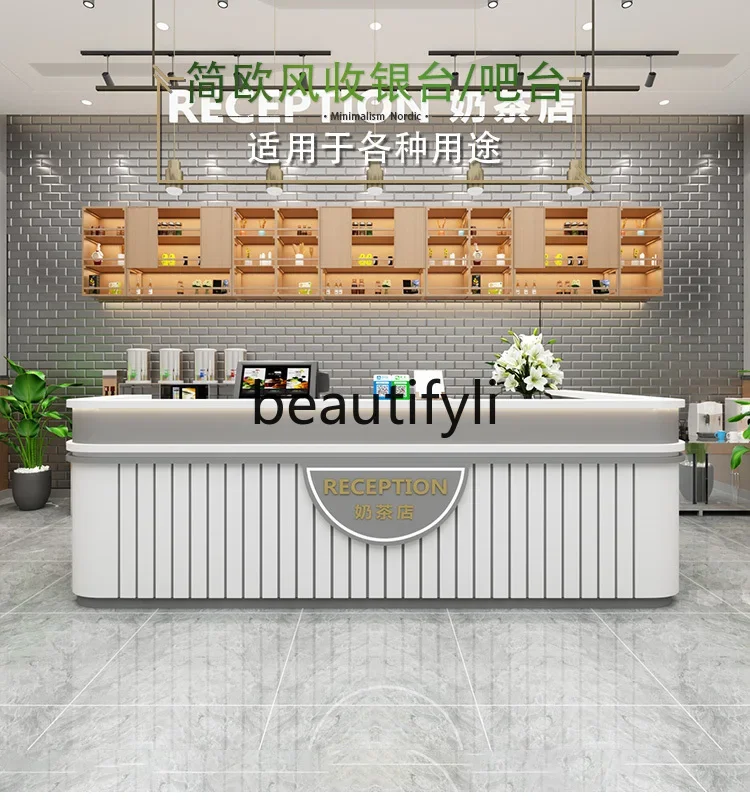 

Milk tea shop bar checkout page shop clothing shop catering beauty salon corner front desk reception desk