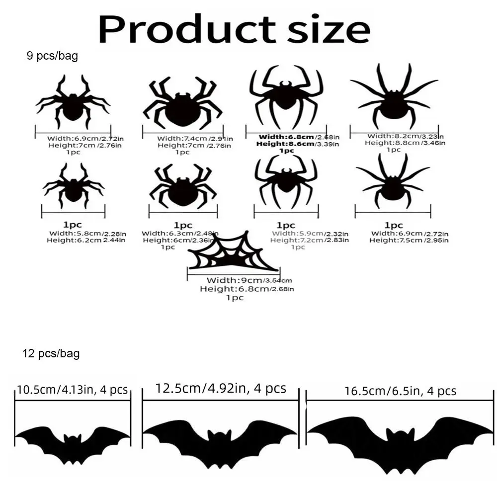 3D Bat LED Glow Wall Stickers Purple Green Lights Waterproof Halloween Spider Atmosphere Lamp Lighted Stickers Glow in The Dark view 6