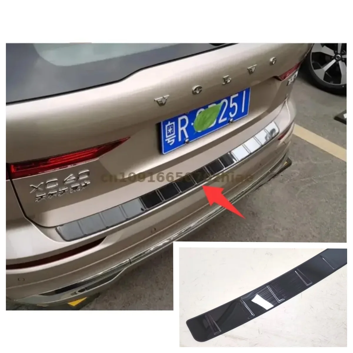 

2018-2020 2021-2022 2023 2024 For Volvo xc60 Rear Trunk Bumper Protector Rear Scuff Plate Door Sill silver black Accessories