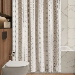 Waterproof Padded Partition Curtain, Linen Fabric, Bathroom Shower Curtains, Home Accessories, Customizable, Imitation Linen