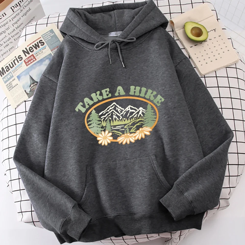 Hike Motto Hoodie Berg Grafisch Outdoor Thema Herfst Winter Casual Los Lange mouwen Unieke Trendy Naturewear Doek Tops