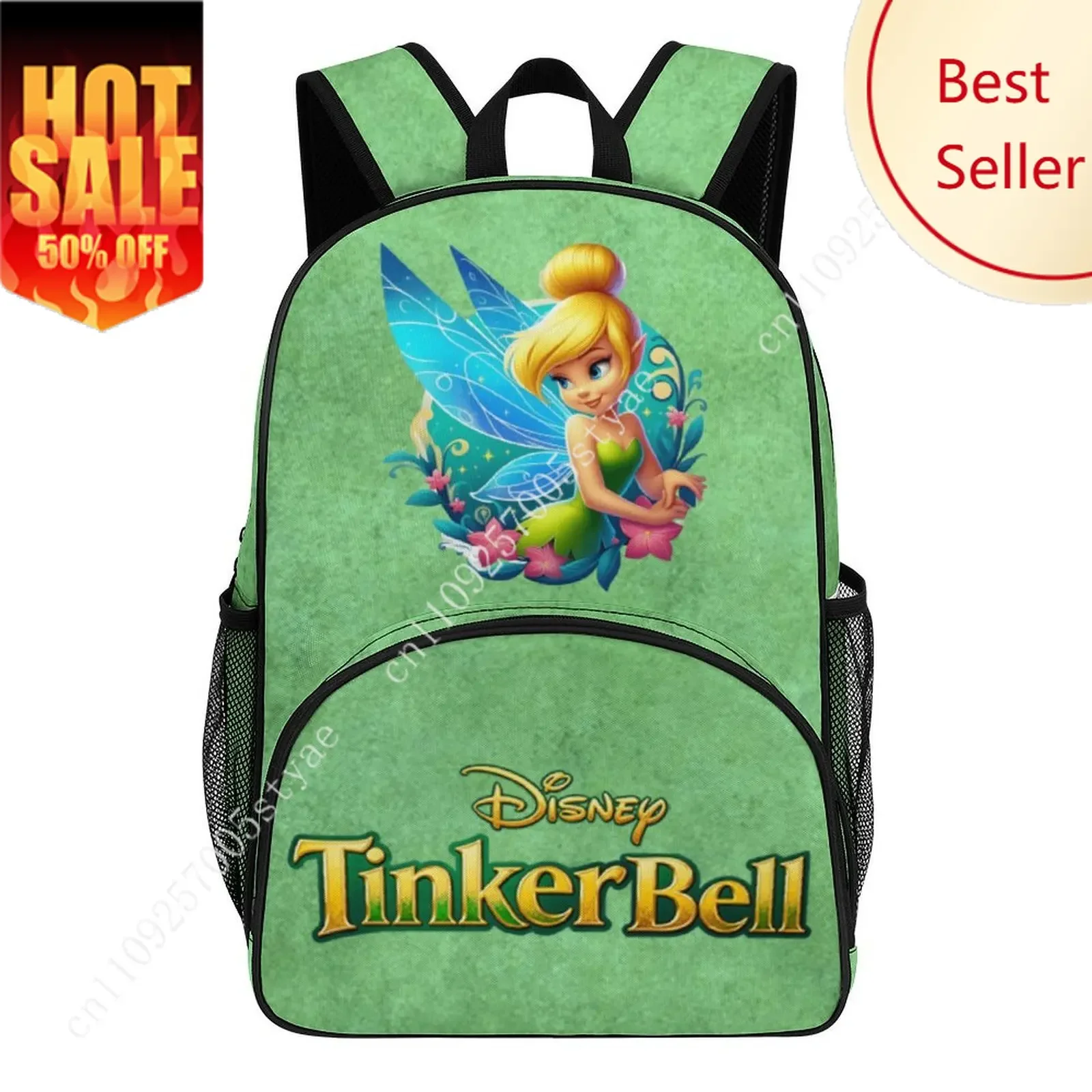 

Tinker Bell Large Capacity Backpack Disney Cartoon Decorate Fabric Bags Design Your Photo Logo Text Party Holiday Custom Gifts